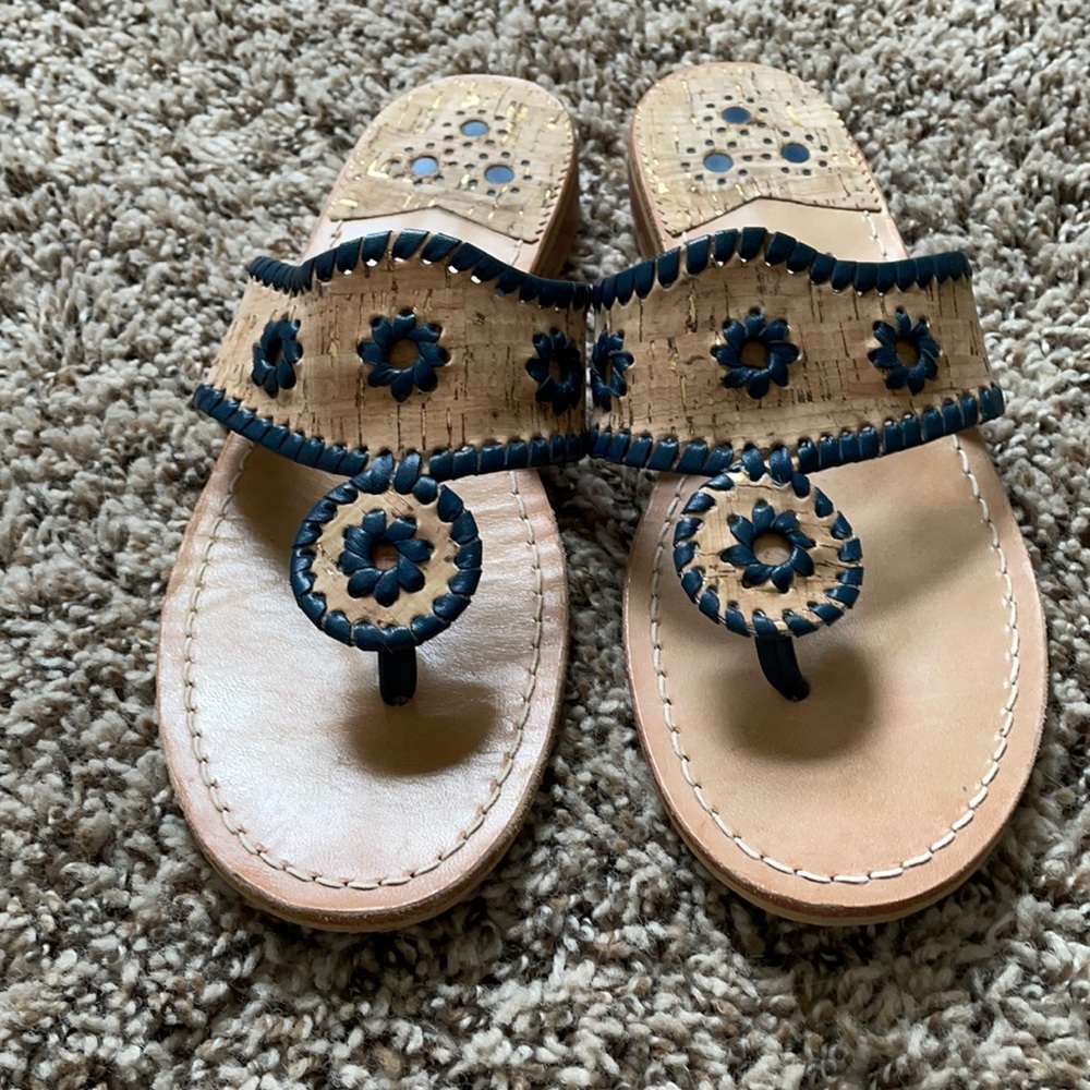 Jack Rogers Navy & Cork Sandal size 8